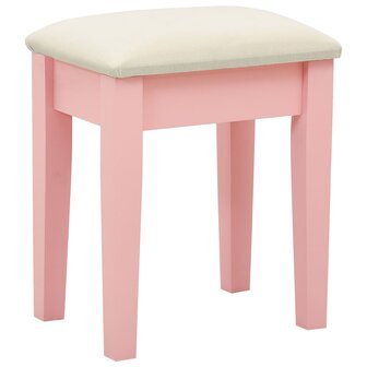 Kaptafel met kruk 65x36x128 cm paulowniahout MDF roze 9