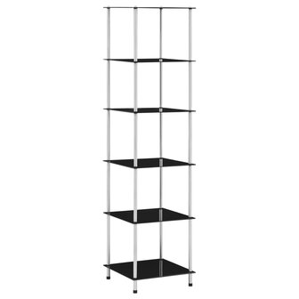 Kastje 6-laags 40x40x160 cm gehard glas zwart 1