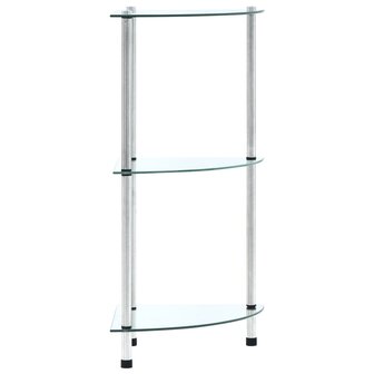 Kastje 3-laags 30x30x67 cm gehard glas transparant 1