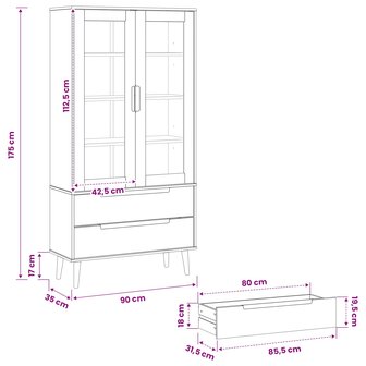 Glazen Display Kast Zwart 90 x 35 x 175 cm 7