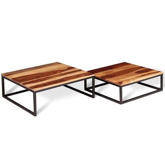 2-delige Salontafelset massief acaciahout 6