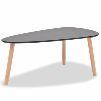 2-delige Salontafelset massief grenenhout zwart 7