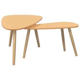 2-delige Salontafelset massief grenenhout bruin 6