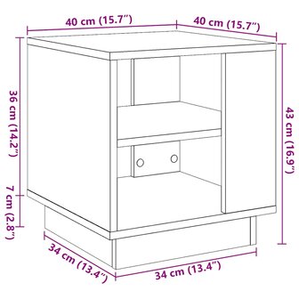 Salontafel 40x40x43 cm bewerkt hout oud houtkleurig 9