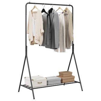 Kledingrek met opslag Zwart 100 x 56 x 154 cm Staal 3