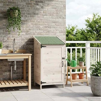 Tuinschuur Wit 59 x 56 x 113,5 cm Bewerkt hout 3
