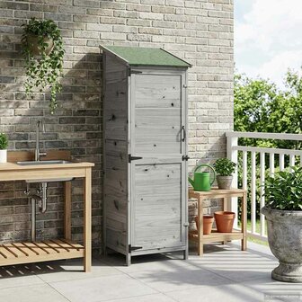Tuinschuur Grijs 59,5 x 56 x 176,5 cm Bewerkt hout 1