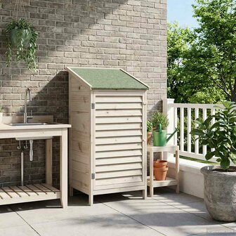 Tuinschuur Wit 59 x 56 x 113,5 cm Massief Vurenhout 3