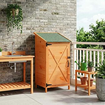 Tuinschuur Bruin 59,5 x 56 x 113,5 cm Bewerkt hout 1