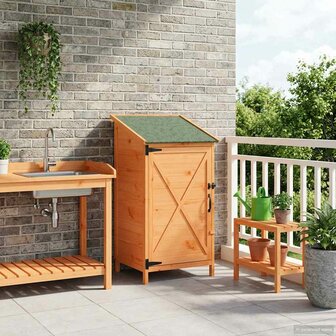 Tuinschuur Bruin 59,5 x 56 x 113,5 cm Bewerkt hout 3