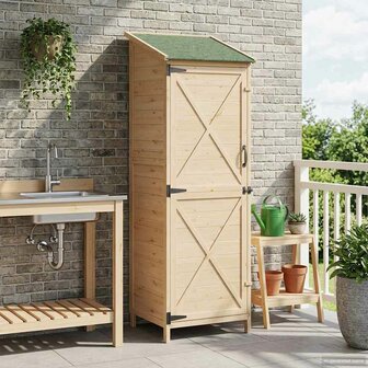 Tuinschuur Naturel 59,5 x 56 x 176,5 cm Bewerkt hout 1