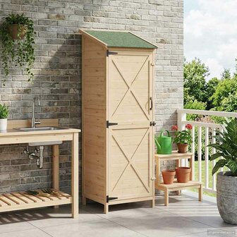 Tuinschuur Naturel 59,5 x 56 x 176,5 cm Bewerkt hout 3