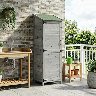 Tuinschuur Grijs 59,5 x 56 x 176,5 cm Bewerkt hout 3