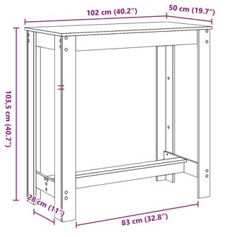 Bartafel 102x50x103,5 cm bewerkt hout oud houtkleurig 9