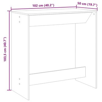Bartafel 102x50x103,5 cm bewerkt hout sonoma eikenkleur 9