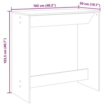 Bartafel 102x50x103,5 cm bewerkt hout gerookt eikenkleur 9