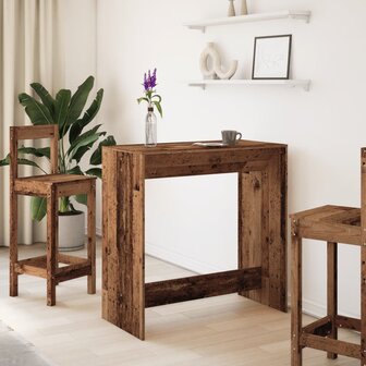 Bartafel 102x50x103,5 cm bewerkt hout oud houtkleurig 3