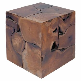 Kruk 40x40x45 cm massief teakhout bruin 2