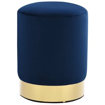 Kruk fluweel 28 x 36 cm blauw en goudkleurig 1