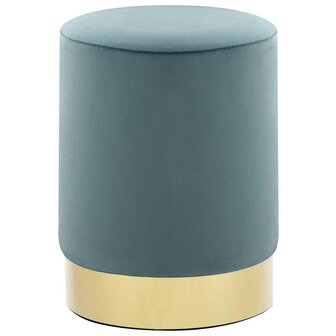 Kruk fluweel 28 x 36 cm lichtblauw en goudkleurig 1