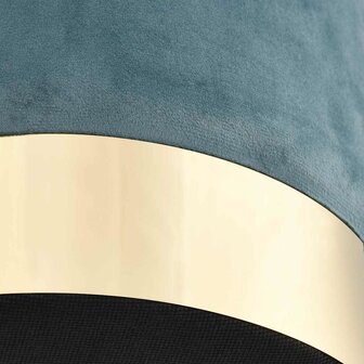 Kruk fluweel 28 x 36 cm lichtblauw en goudkleurig 3