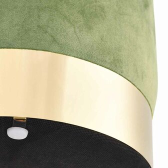Kruk fluweel 28 x 36 cm mosterdgroen en goudkleurig 2