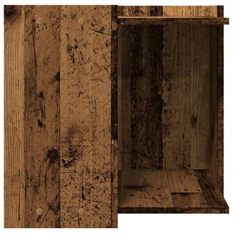 Kattenbakkast 53x53x51 cm bewerkt hout oud houtkleurig 6