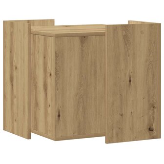 Kattenbakkast 53x53x51 cm bewerkt hout artisanaal eikenkleurig 5