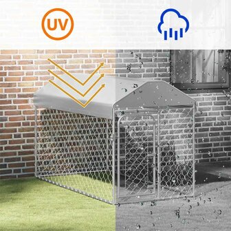 Hondenkennel voor buiten met dak 200x100x125 cm 4