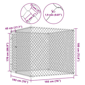 Hondenkennel voor buiten 193x193x185 cm 8