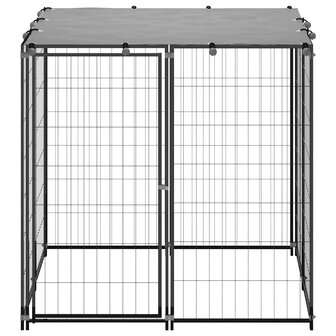 Hondenkennel 110x110x110 cm staal zwart 2