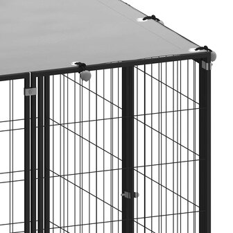 Hondenkennel 330x110x110 cm staal zwart 7