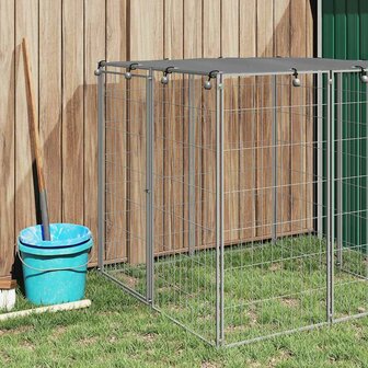 Hondenkennel 110x110x110 cm staal zilverkleurig 3