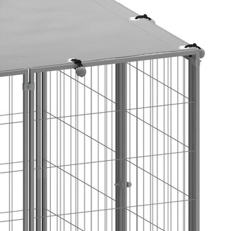 Hondenkennel 110x110x110 cm staal zilverkleurig 7