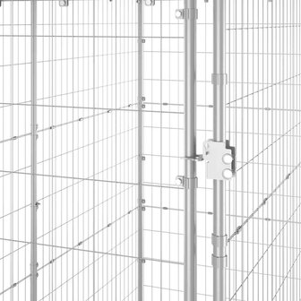 Hondenkennel buiten met dak 110x220x180 cm gegalvaniseerd staal 5