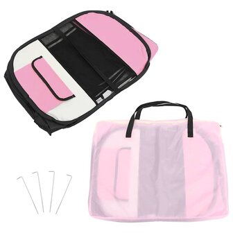Hondenren inklapbaar met draagtas 145x145x61 cm roze 9