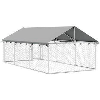 Hondenkennel voor buiten met dak 400x200x150 cm 9