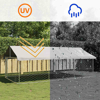 Hondenkennel voor buiten met dak 400x200x150 cm 12