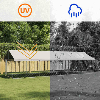 Hondenkennel voor buiten met dak 600x200x150 cm 12