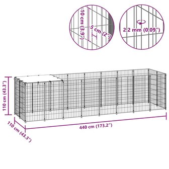 Hondenkennel 4,84 m&sup2; staal zwart 8