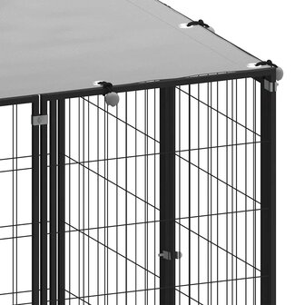Hondenkennel 8,47 m&sup2; staal zwart 6