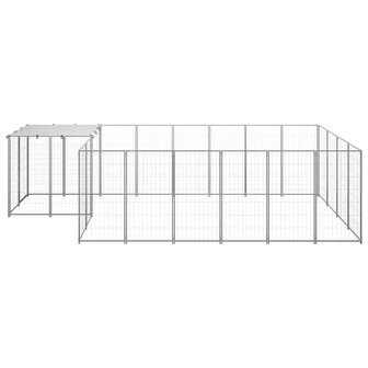 Hondenkennel 8,47 m&sup2; staal zilverkleurig   2