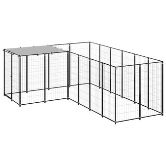 Hondenkennel 4,84 m&sup2; staal zwart 2