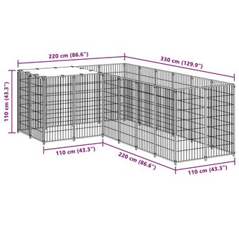 Hondenkennel 4,84 m&sup2; staal zwart 7