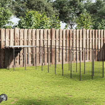 Hondenkennel 6,05 m&sup2; staal zwart 1