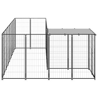 Hondenkennel 6,05 m&sup2; staal zwart 4