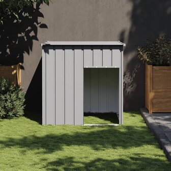 Hondenhok met dak lichtgrijs 110x103x109 cm gegalvaniseerd staal 1