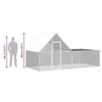Kippenren 4x2x2 m gegalvaniseerd staal 10