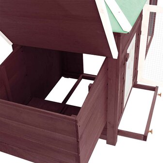 Kippenhok met nestkast 190x72x102 massief vurenhout mokkakleur 8