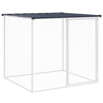 Kippenhok met dak 103x98x90 cm gegalvaniseerd staal antraciet 2